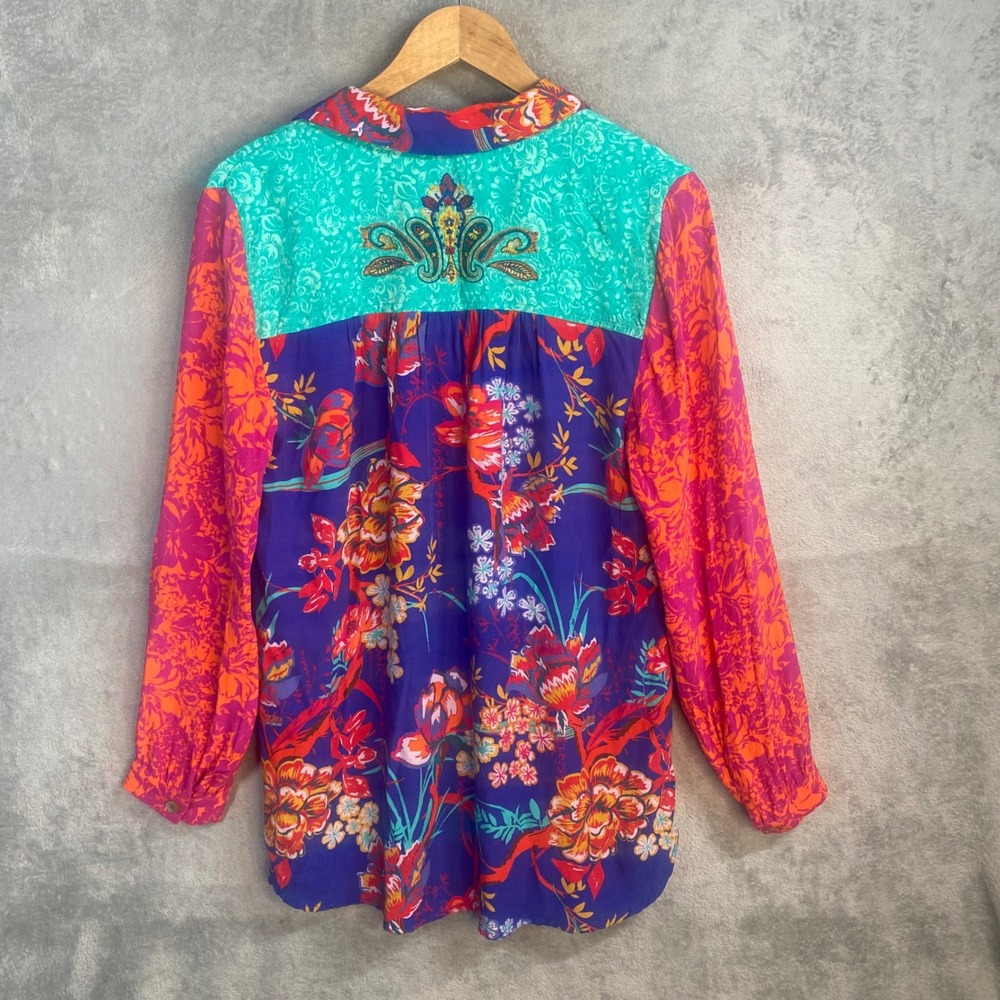 Soft Surroundings Button Down Floral Paisley Mixe… - image 2